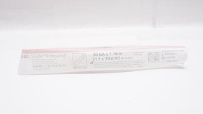 BD 381434 Insyte Autoguard Shielded IV Cath. 20Ga x 1.16inch x 60ml/min